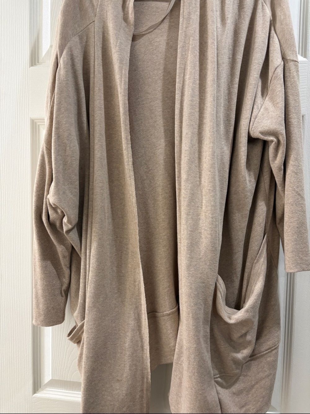 Pact Airplane Cardigan Size M/L Heather Wheat Tan Organic Cotton Top Casual - Picture 3 of 10